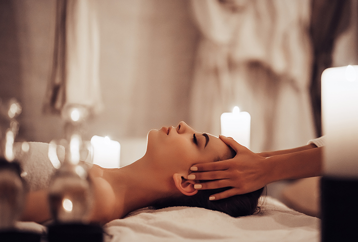 Woman in spa salon